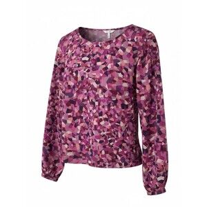CAbi Kaleidoscope Blouse #571 Pink Mosaic-Print Long-Sleeve Blouse - Size M